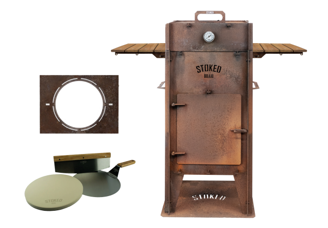 Stoked BBQ Braai italian vooraanzicht met zijtafels